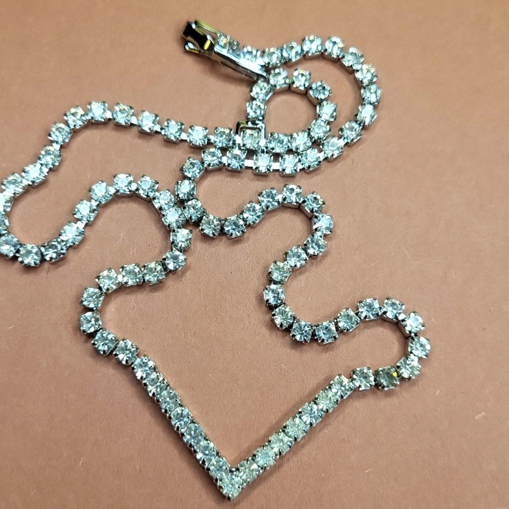 Rhinestone Silver Necklace - Picture 3 of 3